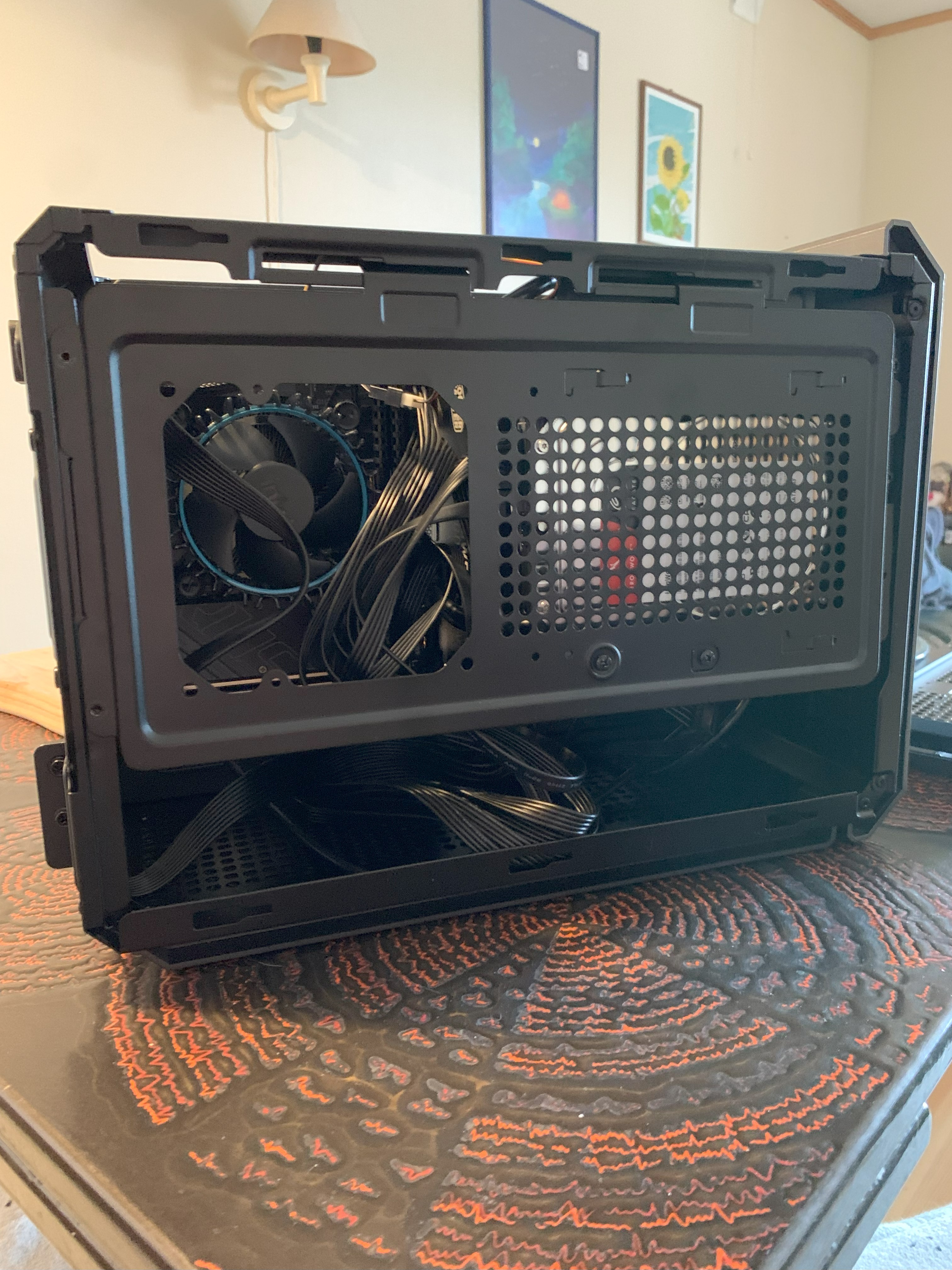 Case with installed components